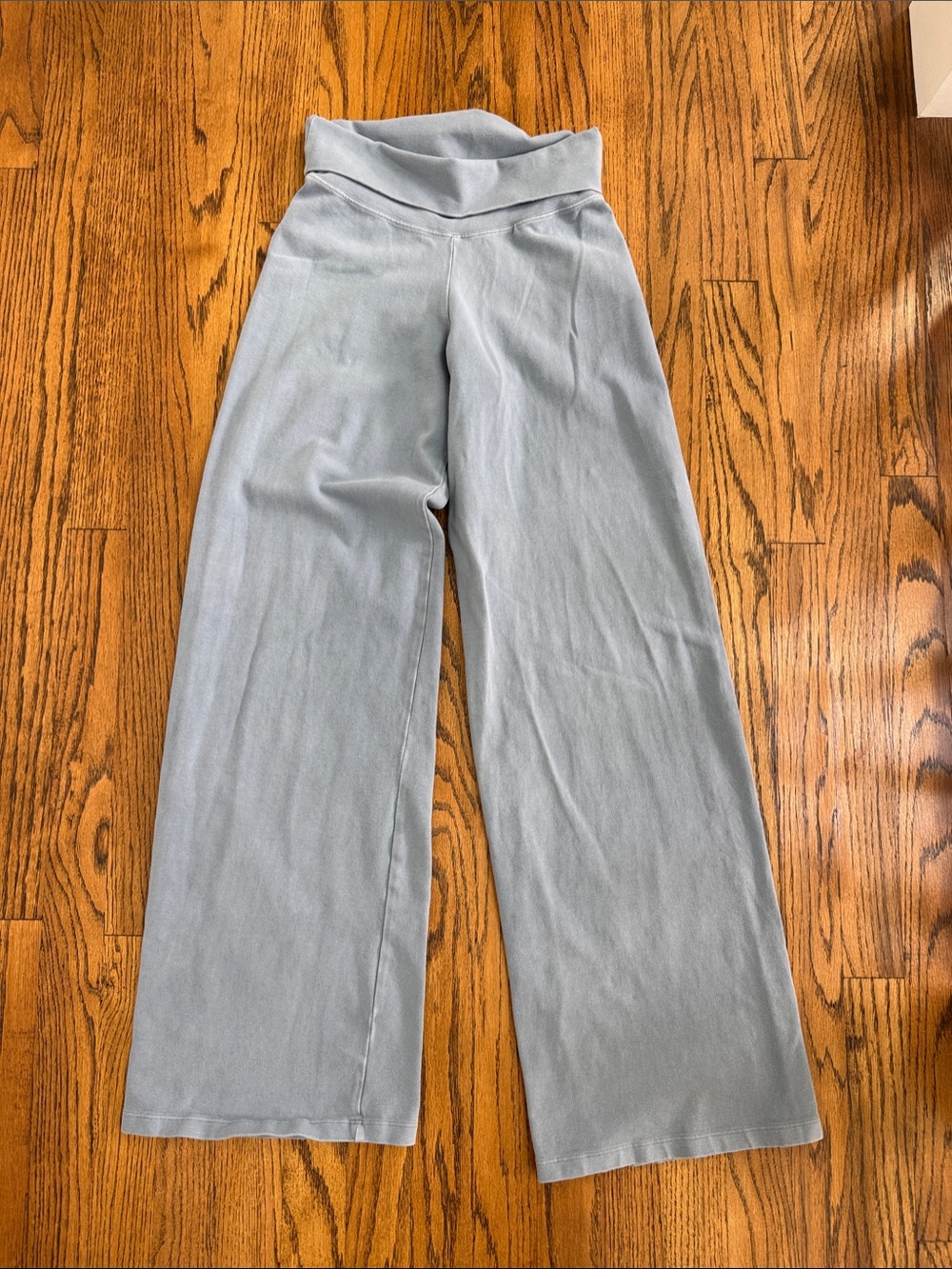 Brandy Melville Light Blue Wide-Leg Fold-Over Waist Pants